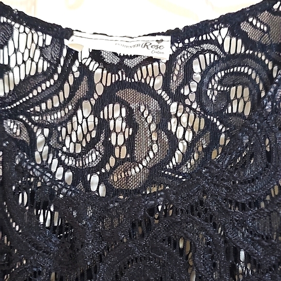 NWT Forever Rose Couture Black Long Lace/Crotchet Dress. XL - Picture 10 of 12
